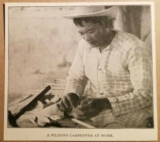 1899 A Native Filipino Carpenter At Work Philippines Photo Print
